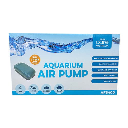 Aqua Care Air Pump CA-8400 Double 350L/HR, fish tank air pump, pet essentials warehouse