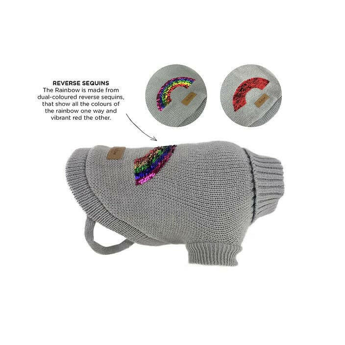 Jumper Huskimo Rainbow Grey sequins on jumper