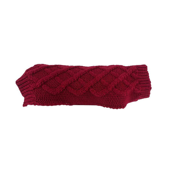 Huskimo Jumper Diamond Cable Scarlet, Huskimo Knitted Jumper for dogs, pet essentials warehouse