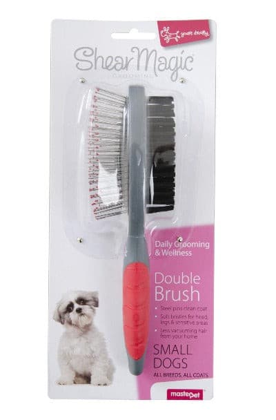 Yours Droolly Shear Magic Double Brush Small, Pet Essentials Napier, Pets Warehouse, double sided brush for small breed dogs, BA524