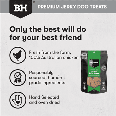 BlackHawk Dog Chicken Straps 100G feeding guide, pet essentials warehouse