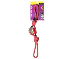 Pet One Rope 2 Way Tug With Tennis Ball 49cm, Pet One Rope With Rope Ball 38cm, Pet Essentials Napier, kiwipetz.kiwi, pet essentials hastings, pet essentials porirua, rope knot toy for dogs