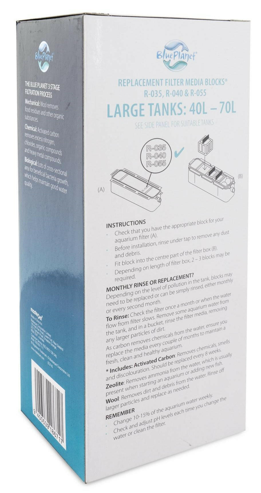 Blue Filter Media Medium 4070 L 3pack Filter Media Pet