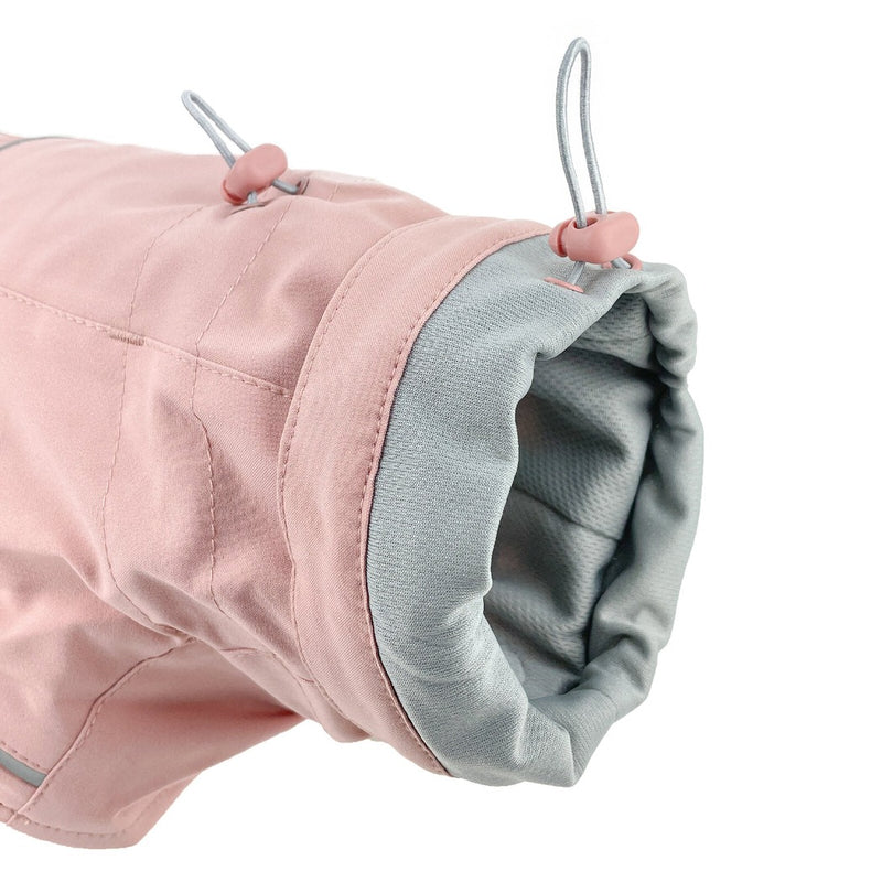 Huskimo Coat Peak Dusty Pink neck adjustment, waterproof raincoat for dogs, pet essentials warehouse