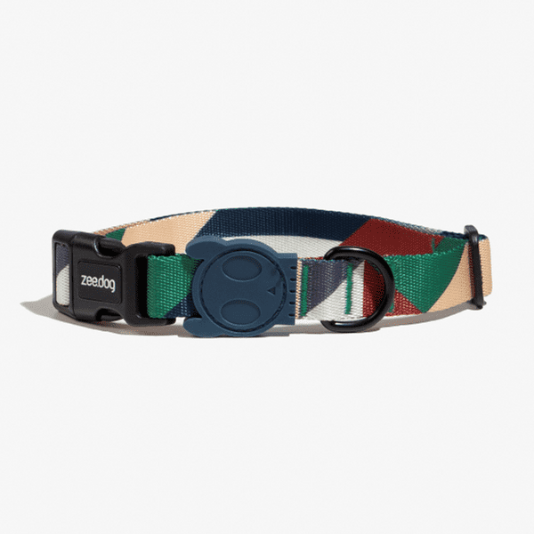Zee.Dog Collar Pacco - XSmal, Pet Essentials Napier, Animates Zee.dog collar, zigzag dog patterned collar, blue candy skull dog collar