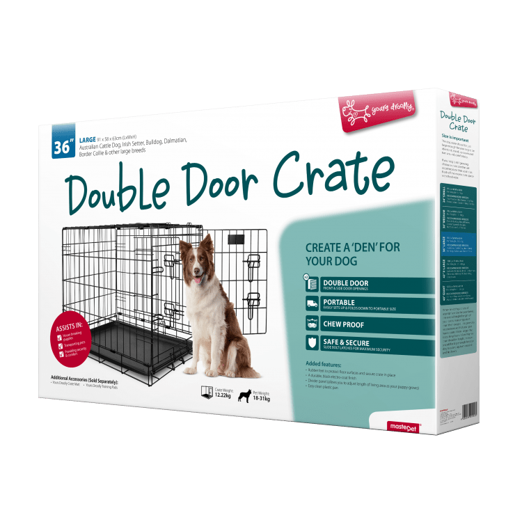 Yours Droolly Double Door Large Dog Crate 36 inch , Pet Essentials Warehouse, Pet City