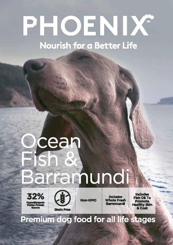 Phoenix Dog Ocean Fish & Barramundi 13kg, Pet essentials napier, pet essentials, phoenix ocean fish based dog food