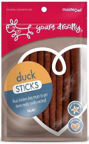 Yours Droolly Duck Sticks Made using only the best ingredients, Yours droolly treats use real meat and include only the essentials, Pet Essentials Napier, Pet essentials Hastings, Pet Essentials direct, petdirect, pet stock hastings