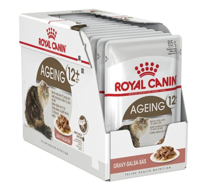 Royal Canin Ageing 12+ Gravy box of 12, pet essentials warehouse napier, pet essentials napier