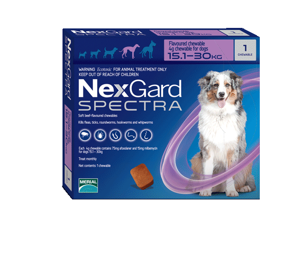 Nexgard Spectra Flea Tick & Worm Chewable Treatment 15.1-30kg