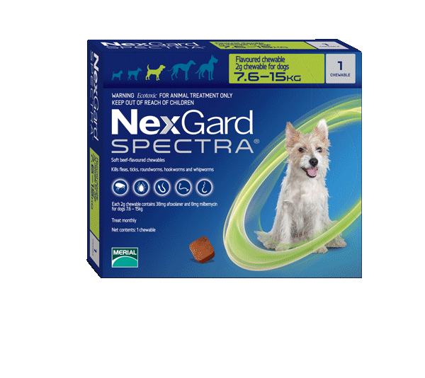 Nexgard Spectra Flea Tick & Worm Chewable Treatment 7.6-15kg