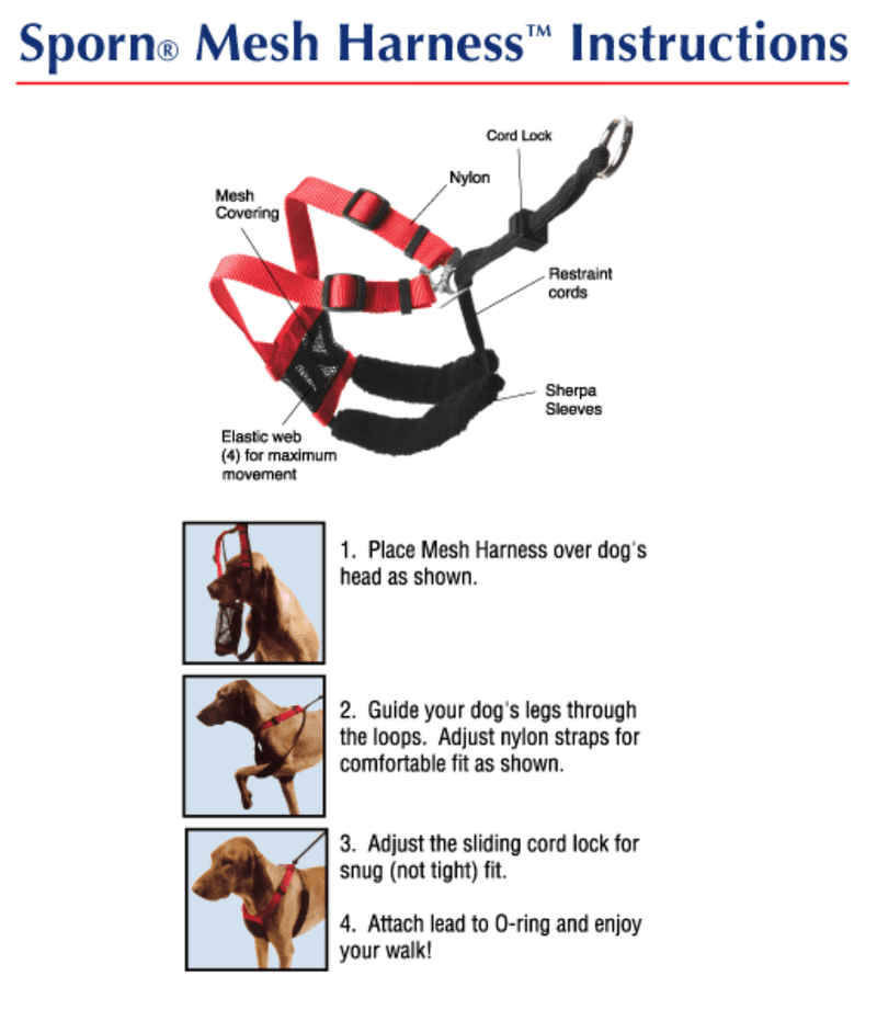 Sporn top mesh harness