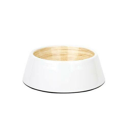 Barkley & Bella Melamine Bowl White Bamboo Medium