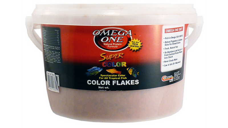 Omega One Super Colour Flakes 340g, Pet Essentials Warehouse Napier, Omega One Fish Food bucket