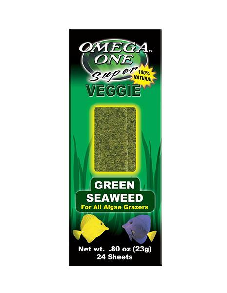 Omega One Super Veggie Green Seaweed 23g 24pc, Pet Essentials Warehouse, Seaweed for marine fish