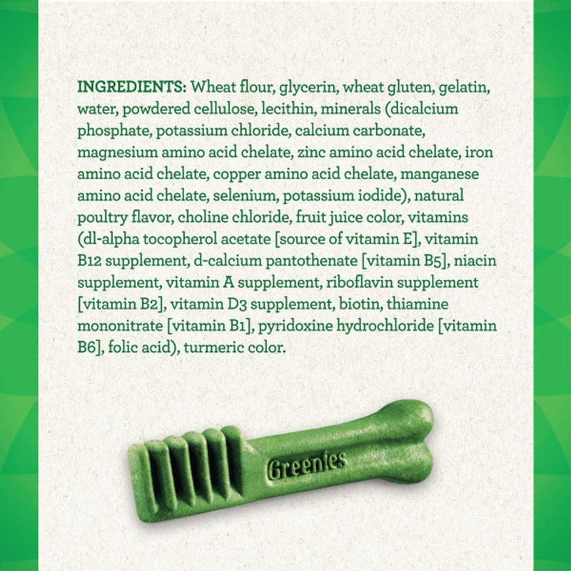 Greenies Original Dental Dog Treats ingredients, Pet Essentials Warehouse, Pet city, Dog Dental treats, Dog Dental treat