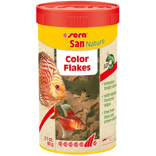 Sera San Nature Colour Flake Food 60gm, Pet essentials napier, pet warehouse, fishly, hollywood fish farm