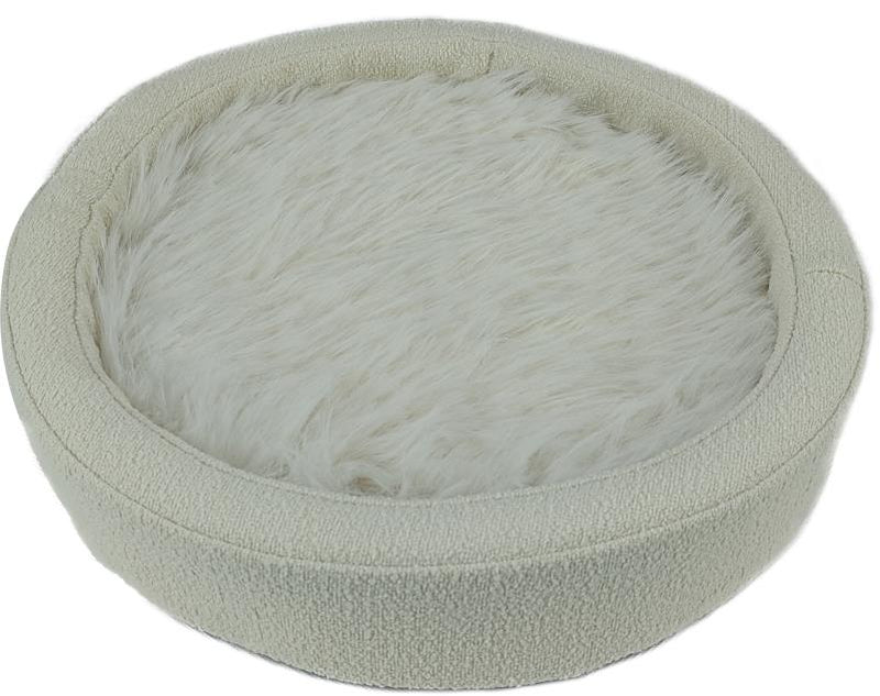 Yours Droolly Bed Cream Circle dog beds, Fluffy Dog Bed, pet essentials warehouse, pet city