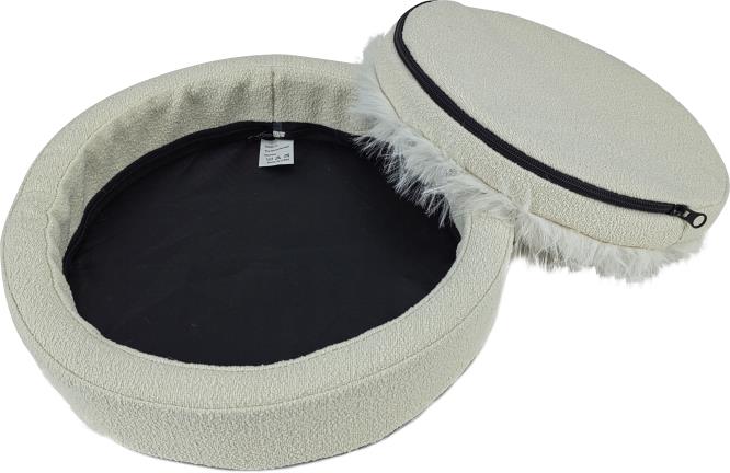 Yours Droolly Bed Cream Circle dog beds removable insert, Fluffy Dog Bed, pet essentials warehouse, pet city